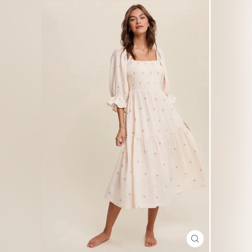 Dahlia Floral Embroidered Dress